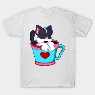 Cat with Heart Cup T-Shirt